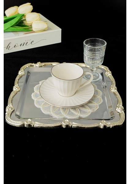 Gül Figürlü Paslanmaz Çelik Sunum Tepsisi, Şık ve Parlamayan Tasarım modelleri