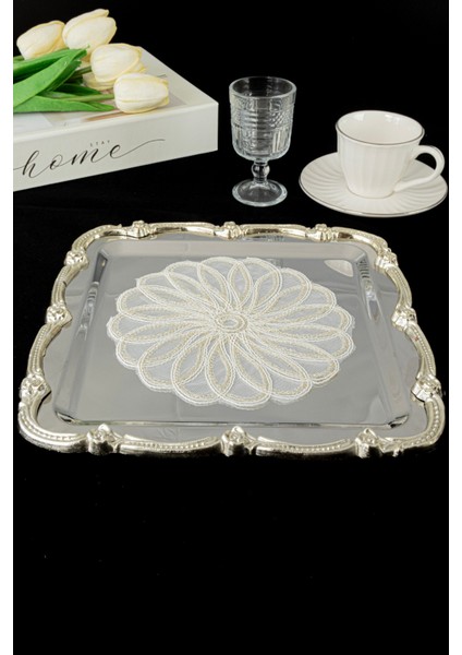 Gül Figürlü Paslanmaz Çelik Sunum Tepsisi, Şık ve Parlamayan Tasarım fırsatları