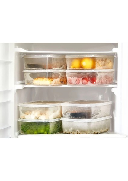 12 Adet 1350 ml Saklama Kabı, Buzluk ve Mikrodalga Uyumlu, Dayanıklı ve Şık Beyaz Renk