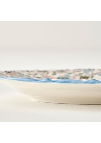 Vintage Porselen Bordürlü Kayık Tabak 20 Cm, Şık ve Zarif Mutfak Dekoru modelleri