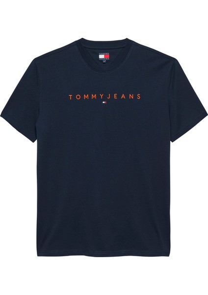 Tommy Hılfıger Erkek Marka Logolu Organik Pamuklu Bisiklet Yakalı Günlük Kullanıma Uygun 1lacivert1 T-Shirt DM0DM20744 0gz