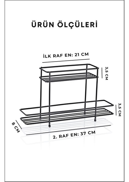 Iki Katlı Çok Amaçlı Metal Mutfak Düzenleyici Organizer