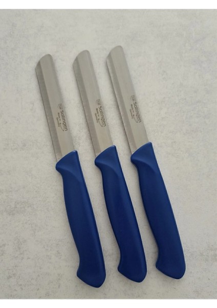 Lacivert Micro Tırtıklı Sebze Doğrama Bıçakları 3'lü Set