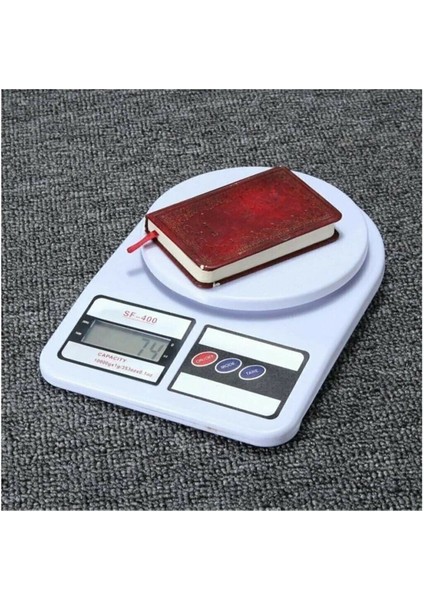 Hassas Dijital Mutfak Tartısı, 10 Kg, LCD Ekran, Pil Hediyeli