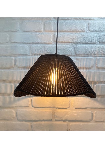 El Yapımı Siyah Ip Örmeli Dalga Model Tek Sarkıtlı Avize Aydınlatma Modelleri fırsatları