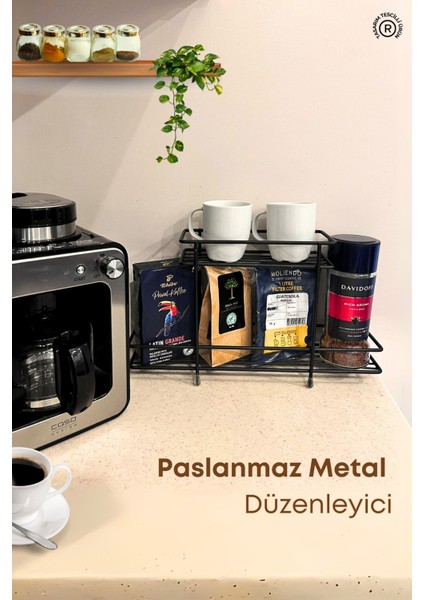 Çok Amaçlı 2 Katlı Metal Mutfak Düzenleyici ve Organizer