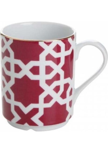 Fuşya Desenli 345CC Kupa, Şık ve Renkli Tasarım, Evinize Renk Katın