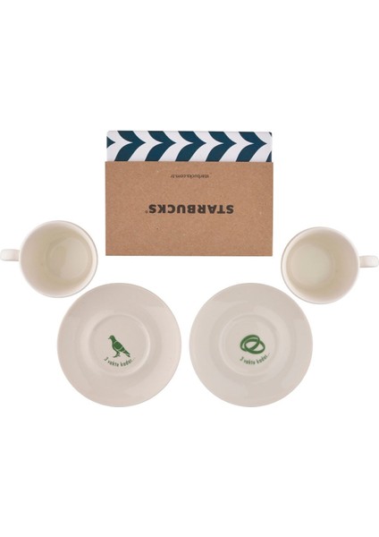 Şık Beyaz Kahve Fincan Takımı, 2'li Set, Yeni Tasarım fiyatları