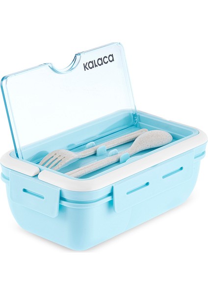 Mavi Çatal Kaşıklı Saklama Kutusu, Pratik ve Şık Yemek Taşıma Çözümü
