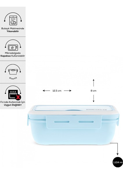 Mavi Çatal Kaşıklı Saklama Kutusu, Pratik ve Şık Yemek Taşıma Çözümü fiyatları