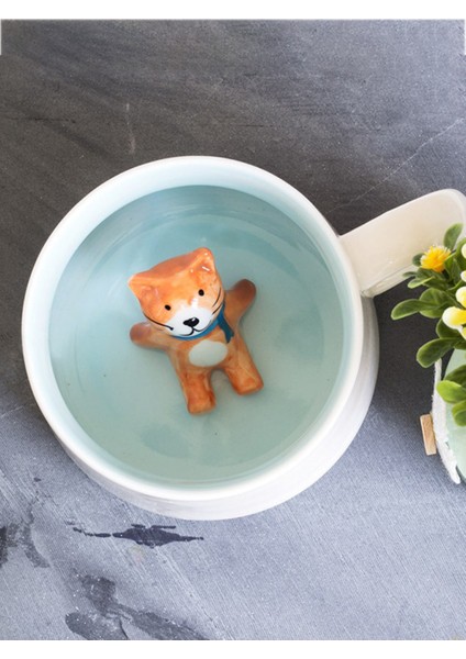 Sevimli Kedi Figürlü 3D Porselen Kupa, 350 Ml, Eğlenceli ve Şık Tasarım modelleri