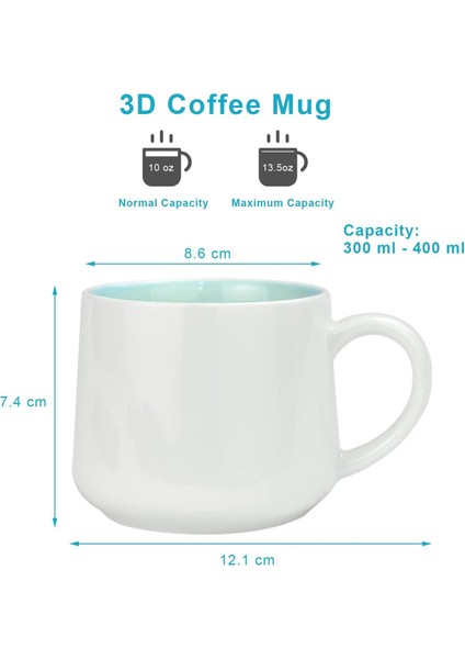 Sevimli Kedi Figürlü 3D Porselen Kupa, 350 Ml, Eğlenceli ve Şık Tasarım