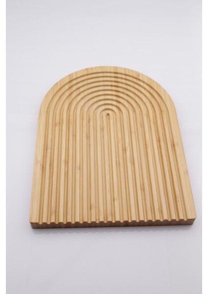 Bambu ve Ahşap Oymalı Yarım Oval Dekoratif Sunum ve Altlık modelleri