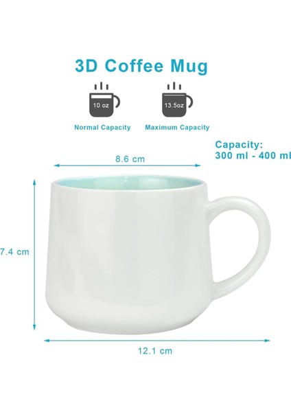 Sevimli Kedi Figürlü 3D Porselen Kupa 350 Ml, Eğlenceli ve Şık Tasarım