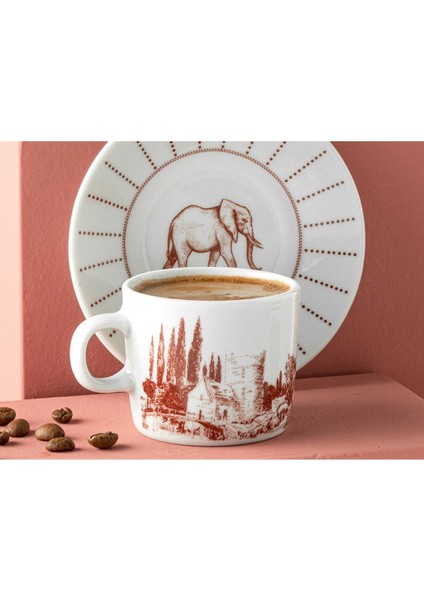 Bordo 80 ml Porselen Kahve Fincan Takımı, Şık ve Modern Tasarım, Çiftli Set fiyatları