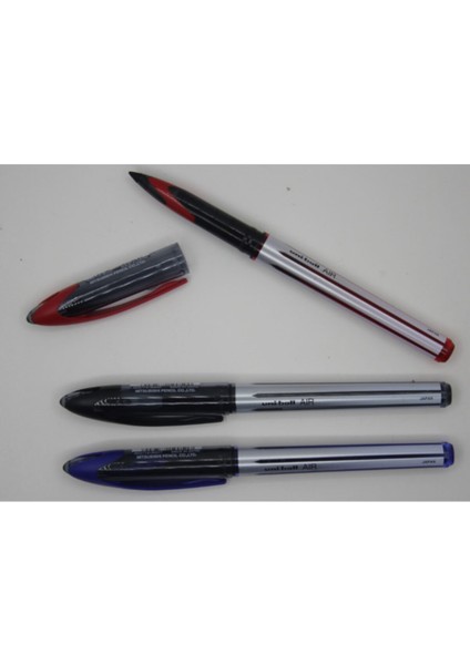 Unı-Ball UBA-188-L Aır 07MM Roller Kalem Siyah-Kırmızı-Mavi (3ADET)