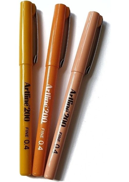 200 Fine 0.4 mm Yazı & Çizim Kalemi Sarı Tonları (3 Kalem)