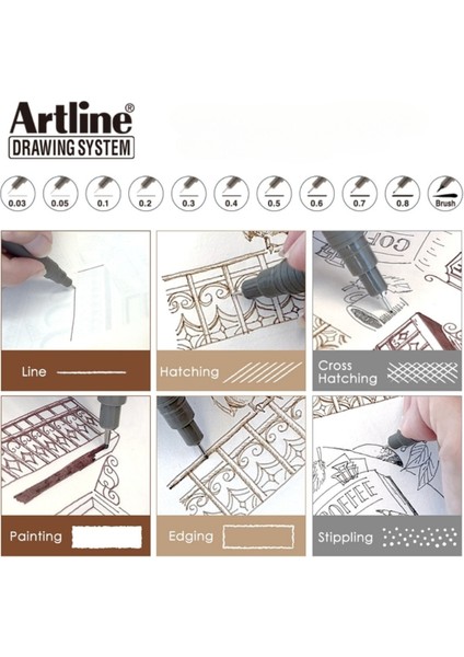 | Drawing System 232 Teknik Çizim Kalemi, 0.2 Mm, Siyah, Teknik ve Hassas Çizimler Için fırsatları