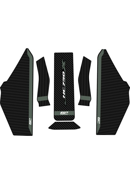 Honda Nc 750 x 2025 Uyumlu Tank Pad Karbon-Yeşil