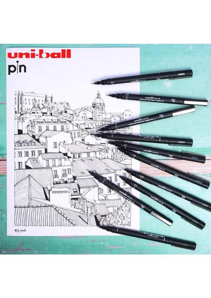 Uni Ball Pin 0,1 Teknik Çizim Kalemi Siyah (1 Adet)