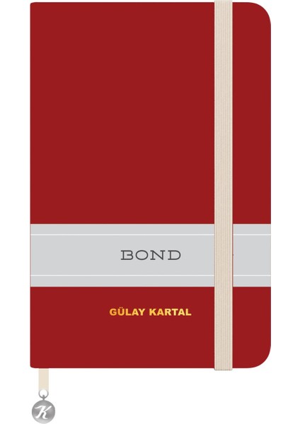 Kişiselleştirilebilir Çizgili Ciltli Bond Defter - Kırmızı
