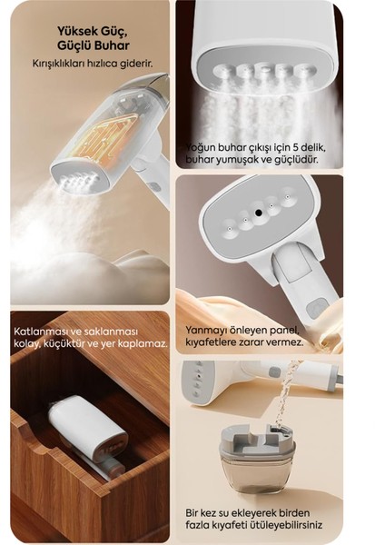 WLD-102 Katlanabilir Portatif Buharlı Dikey Kırışık Giderici Ütü 1000W fırsatları
