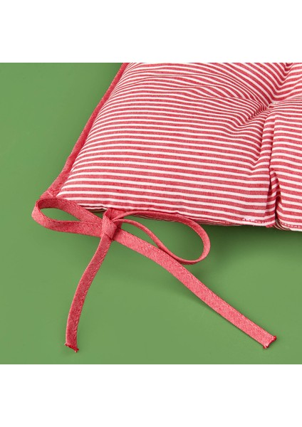 Soft Chilla 6'lı Sandalye Minderi Seti - Ekru / Kırmızı - 43X43 cm fırsatları