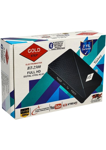 Full Hd Uydu Alıcısı, Bluetooth Kumandalı, Gözsüz, Siyah, Yüksek Kalite