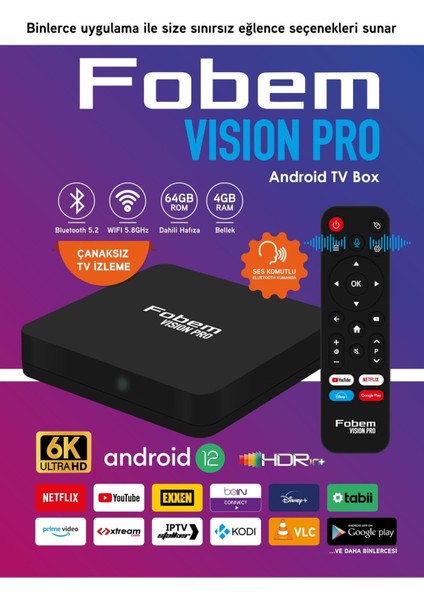 Yüksek Performanslı Android 12 Akıllı Televizyon, Wi-Fi 5.0g, 4gb Ram, 64GB Depolama