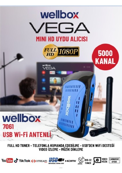 Full Hd Uydu Alıcısı, Wi-Fi, Çanak ve Çanaksız Anten, Sinema, Dizi, Youtube, Tiktok, Ip Tv