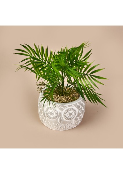 Areka Saksılı Yapay Çiçek - Gri / Yeşil - 35 cm fiyatları