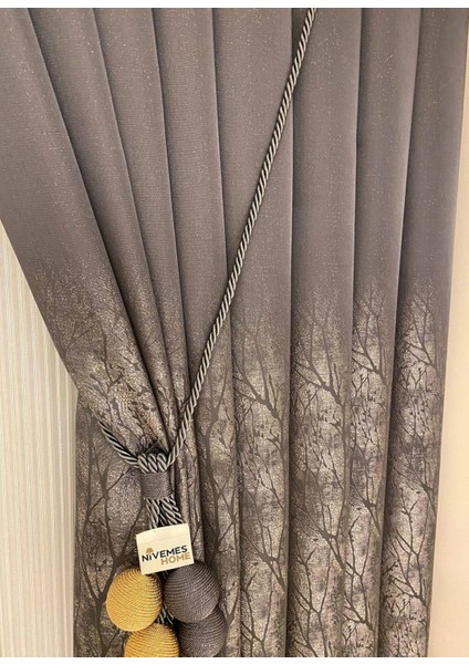 Nivemeshome Junda Gri 1/3 Sık Pile Fon Perde Apm modelleri