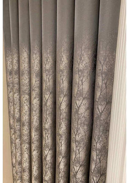 Nivemeshome Junda Gri 1/3 Sık Pile Fon Perde Apm