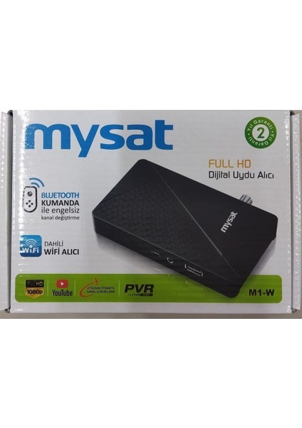 Siyah Wi-Fi Bluetooth Kumandalı Çanaksız Uydu Alıcısı