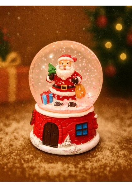 2026 Yeni Yıl LED Işıklı Sevimli Noel Baba Kar Küresi – 2026 Yılbaşı Temalı 9 cm Dekoratif Süs 47