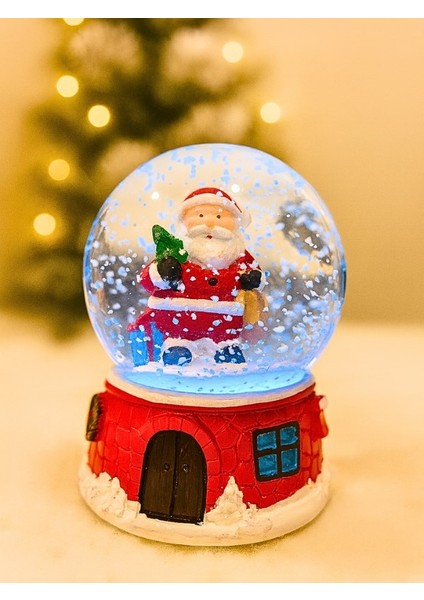 2026 Yeni Yıl LED Işıklı Sevimli Noel Baba Kar Küresi – 2026 Yılbaşı Temalı 9 cm Dekoratif Süs 47 modelleri