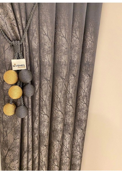 Nivemeshome Junda Gri 1/3 Sık Pile Fon Perde Apm fiyatları