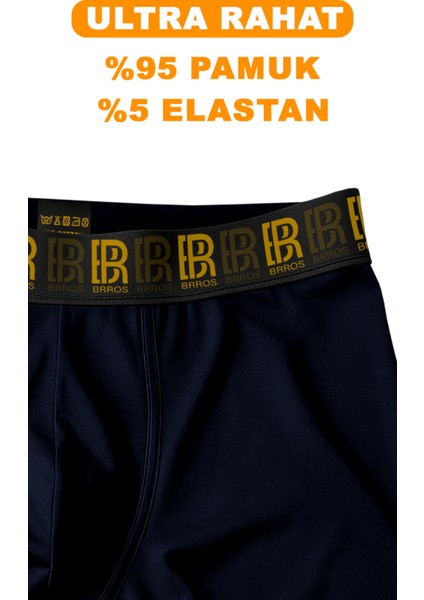 Erkek 6’l Pamuklu Lacivert Boxer Set – Rahat ve Esnek Iç Giyim – Erkek Boxer