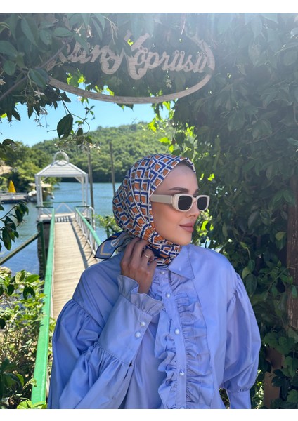 Elmas Desenli Eşarp Lacivert