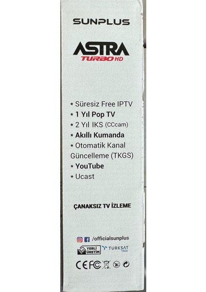 Kırmızı Astra Turbo Hd Uydu Alıcısı ile Yüksek Kalitede Yayın Keyfi fiyatları