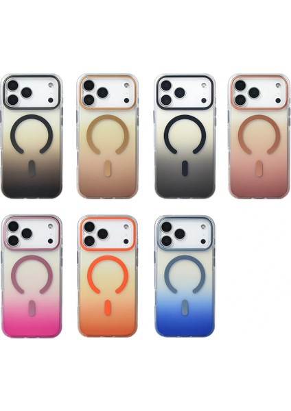 Apple iPhone 17 Pro Max Kılıf M-Safe Şarj Özellikli Transparan Renk Geçişli Redclick Toros Kapak indirimleri