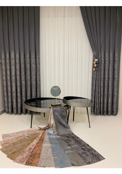 Nivemeshome Junda Gri 1/3 Sık Pile Fon Perde Apm