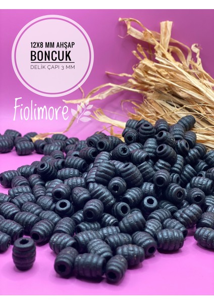 12X8 mm Oval Makarna Ahşap Boncuk Burgulu Kovan (50 Gram 114 Adet) Delik Çapı 3 mm Makrome Takı