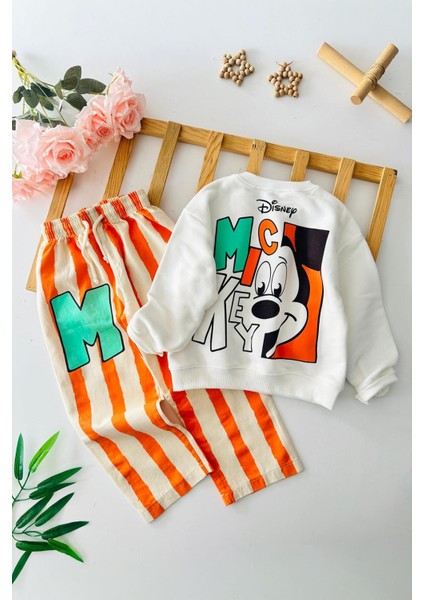 Mcky Çizgili Erkek Çocuk takım - Turuncu fiyatları