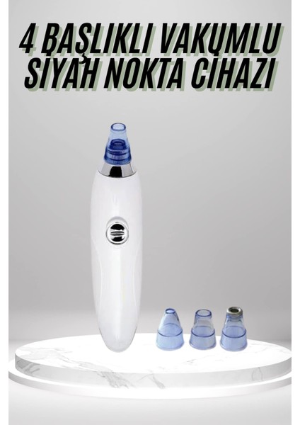 4 Başlıklı Pilli Vakumlu Siyah Nokta Temizleyici Akne ve Sivilce Önleyici