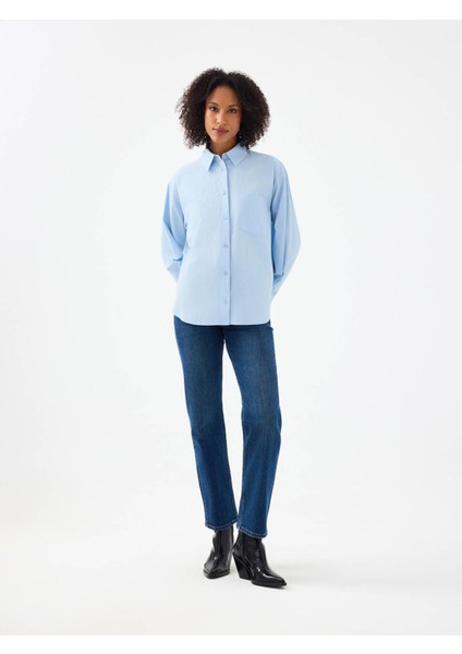 Loose Fit Mavi Kadın Gömlek LF2041855 fiyatları