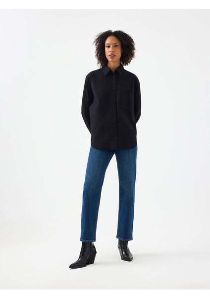 Loose Fit Siyah Kadın Gömlek LF2041855 fiyatları