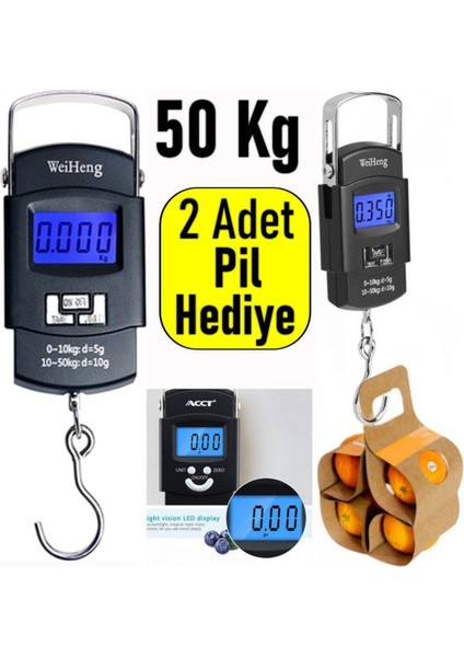Dijital El Kantarı 50 Kg, Siyah, Hafif ve Kullanışlı Tartım Cihazı