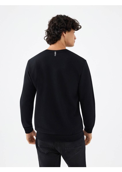 Regular Fit Siyah Erkek Sweatshirt LF2041134