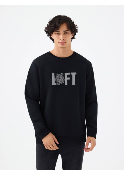 Regular Fit Siyah Erkek Sweatshirt LF2041391